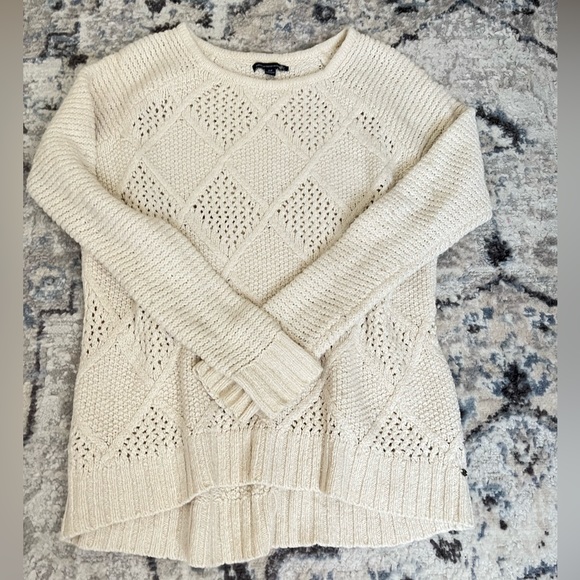 American Eagle Cream Knit Sweater - Picture 2 of 4